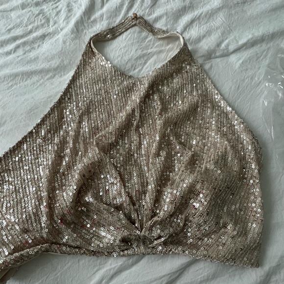 In The Mood For Love Sequence Sexy Gold Top - Picture 5 of 14